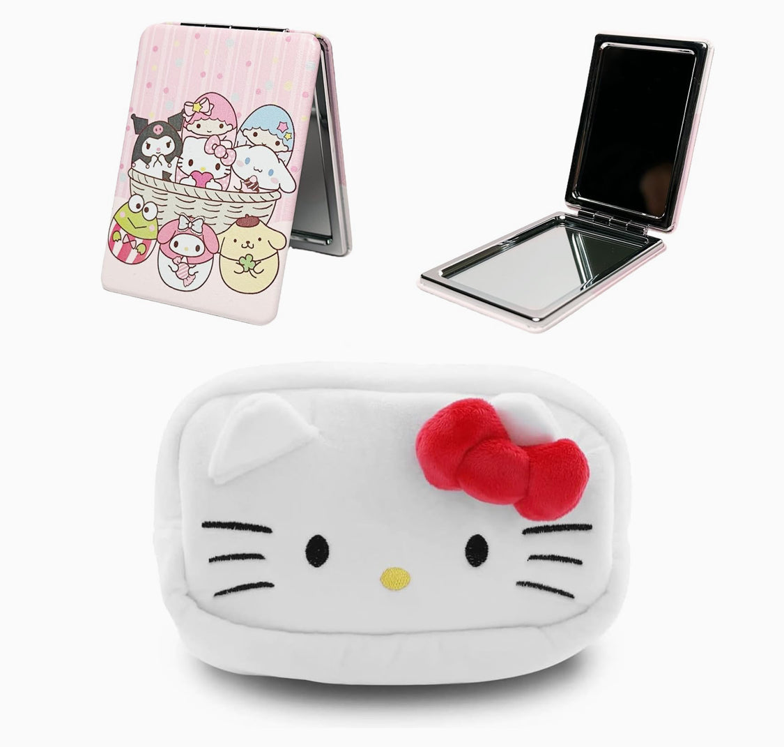 Hello Kitty Plush Cosmetic Bag with Mirror