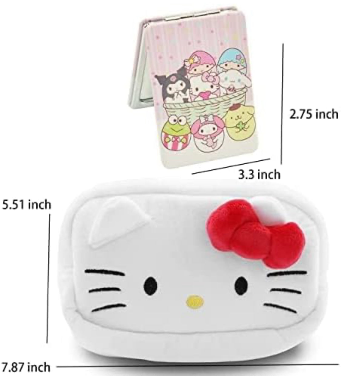 Hello Kitty Plush Cosmetic Bag with Mirror