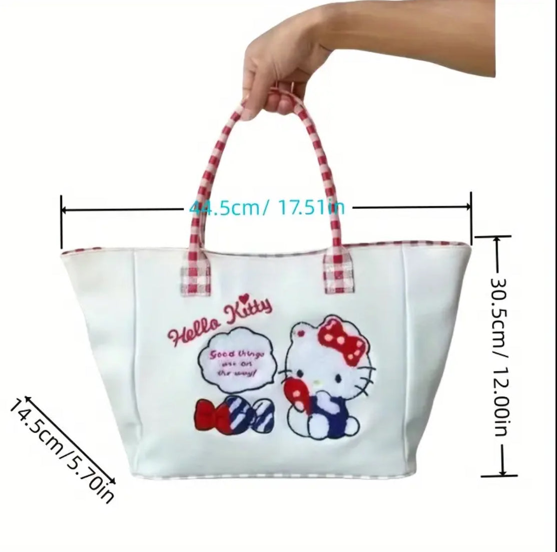 Hello Kitty Embroidered Tote Bag
