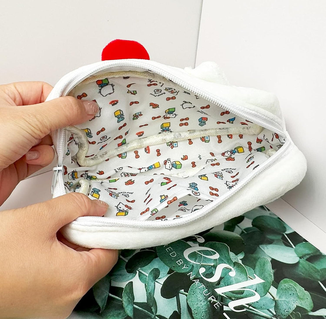 Hello Kitty Plush Cosmetic Bag with Mirror