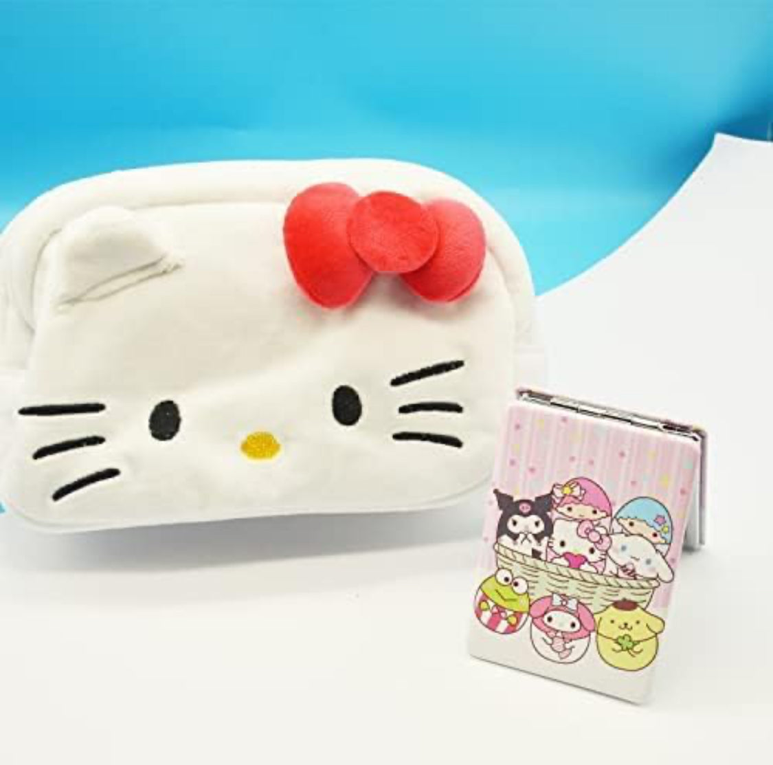 Hello Kitty Plush Cosmetic Bag with Mirror