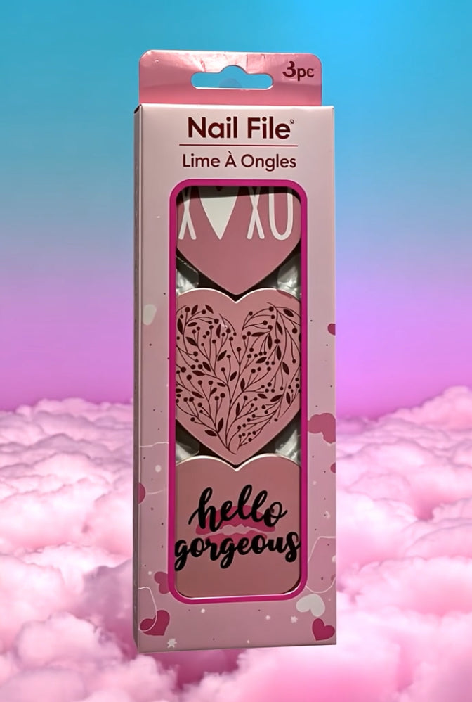 Heart-Shaped 3pcS Nail File Set