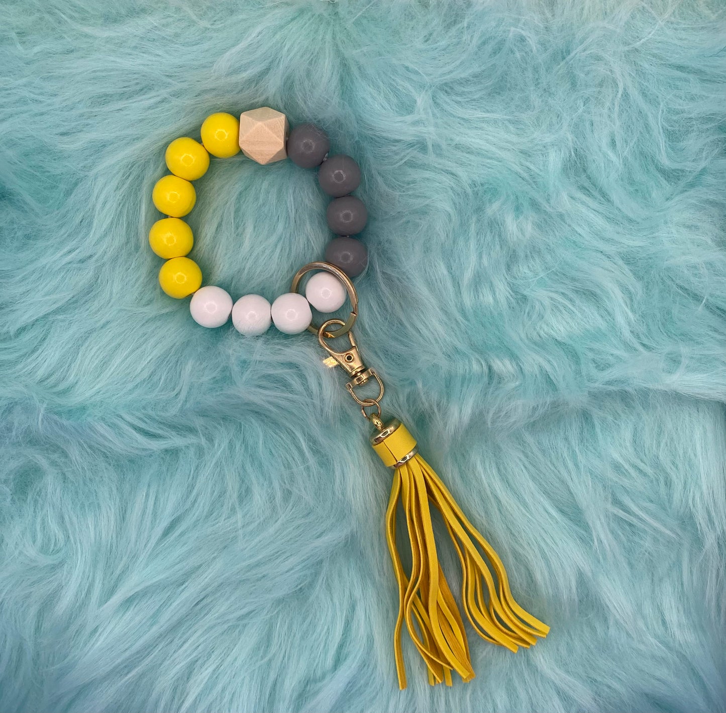 Silicone Beads Wrislet Keychain