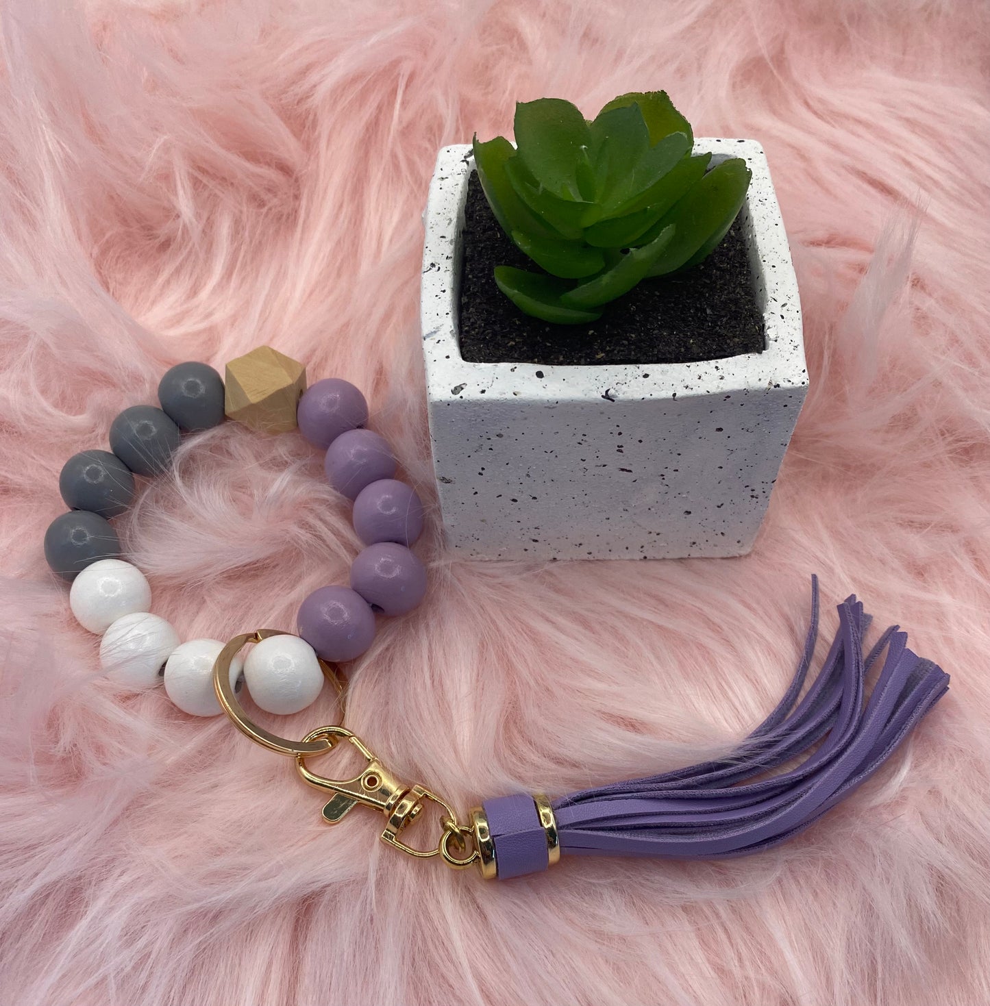 Silicone Beads Wrislet Keychain