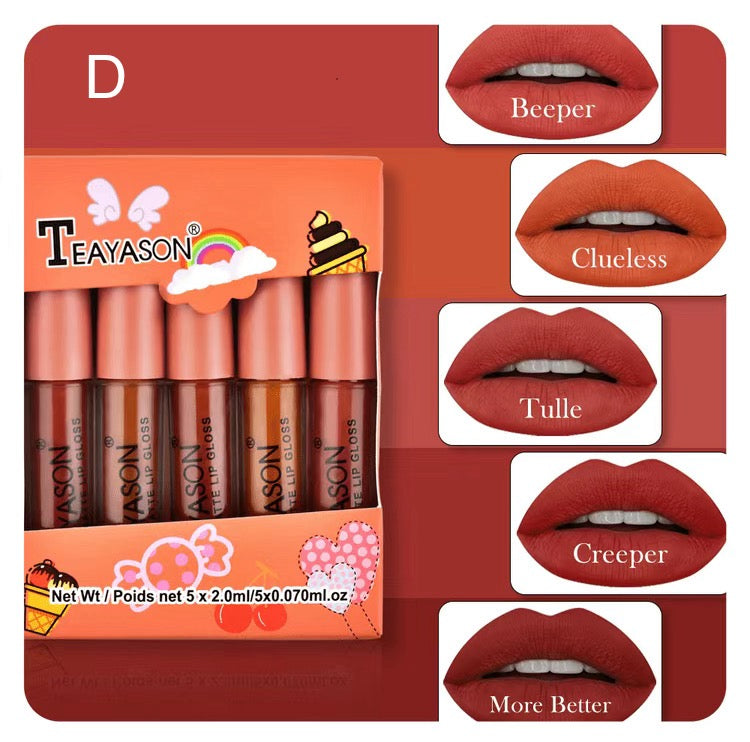 Teayason Matte Mini Lip Gloss Set (5 Pack)