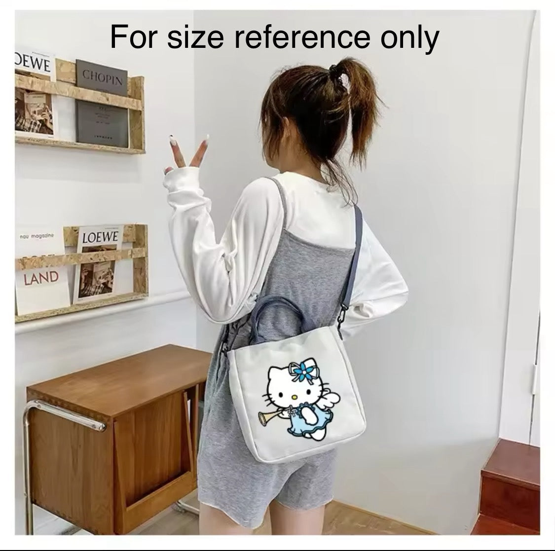 Hello Kitty Canvas Crossbody Shoulder Bag