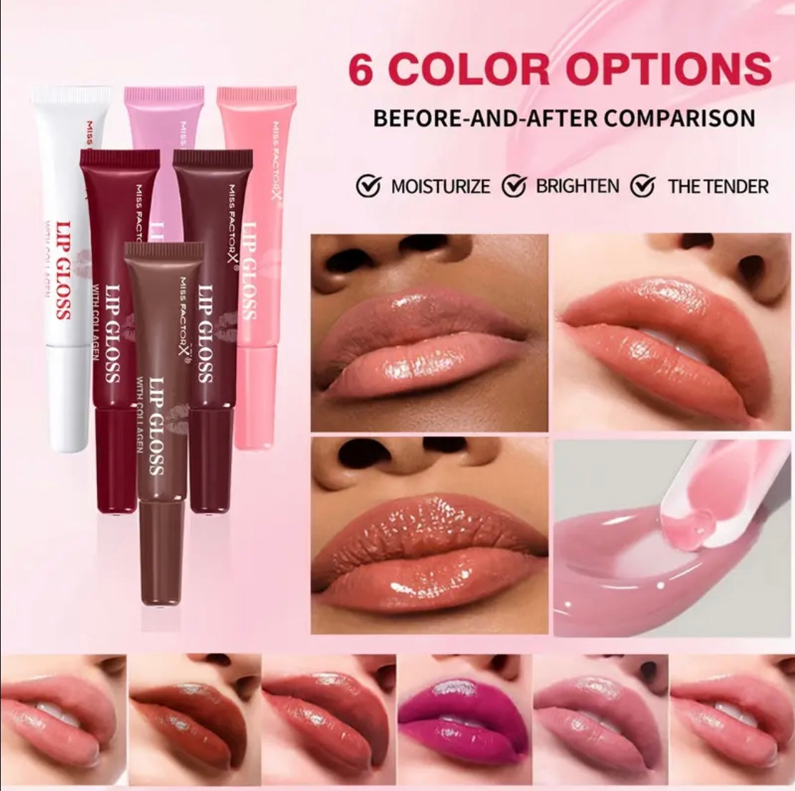 Collagen Infused Lip Gloss Set (6 count)