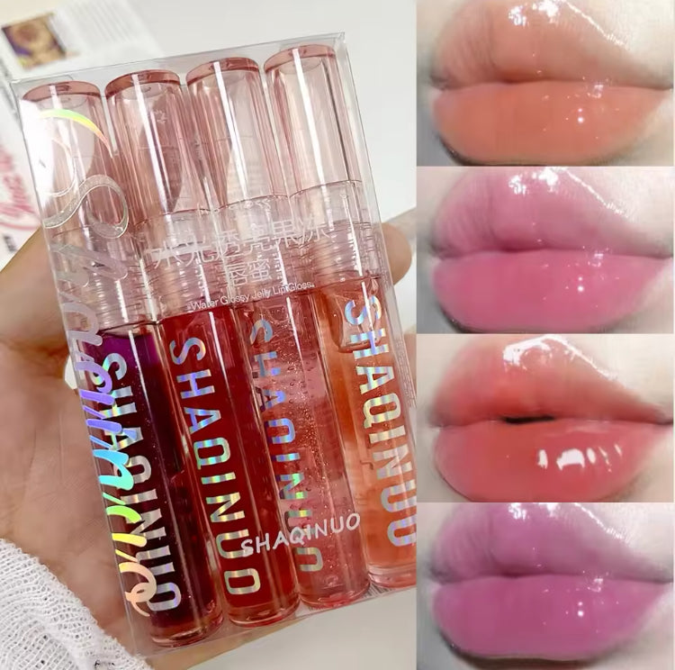 Water Glossy Jelly Lip Gloss Set (4 Pack)
