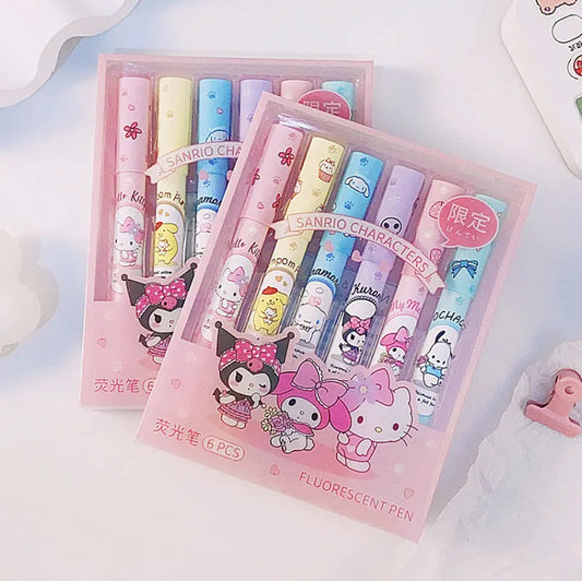 Sanrio 6pcs Highlighter Set