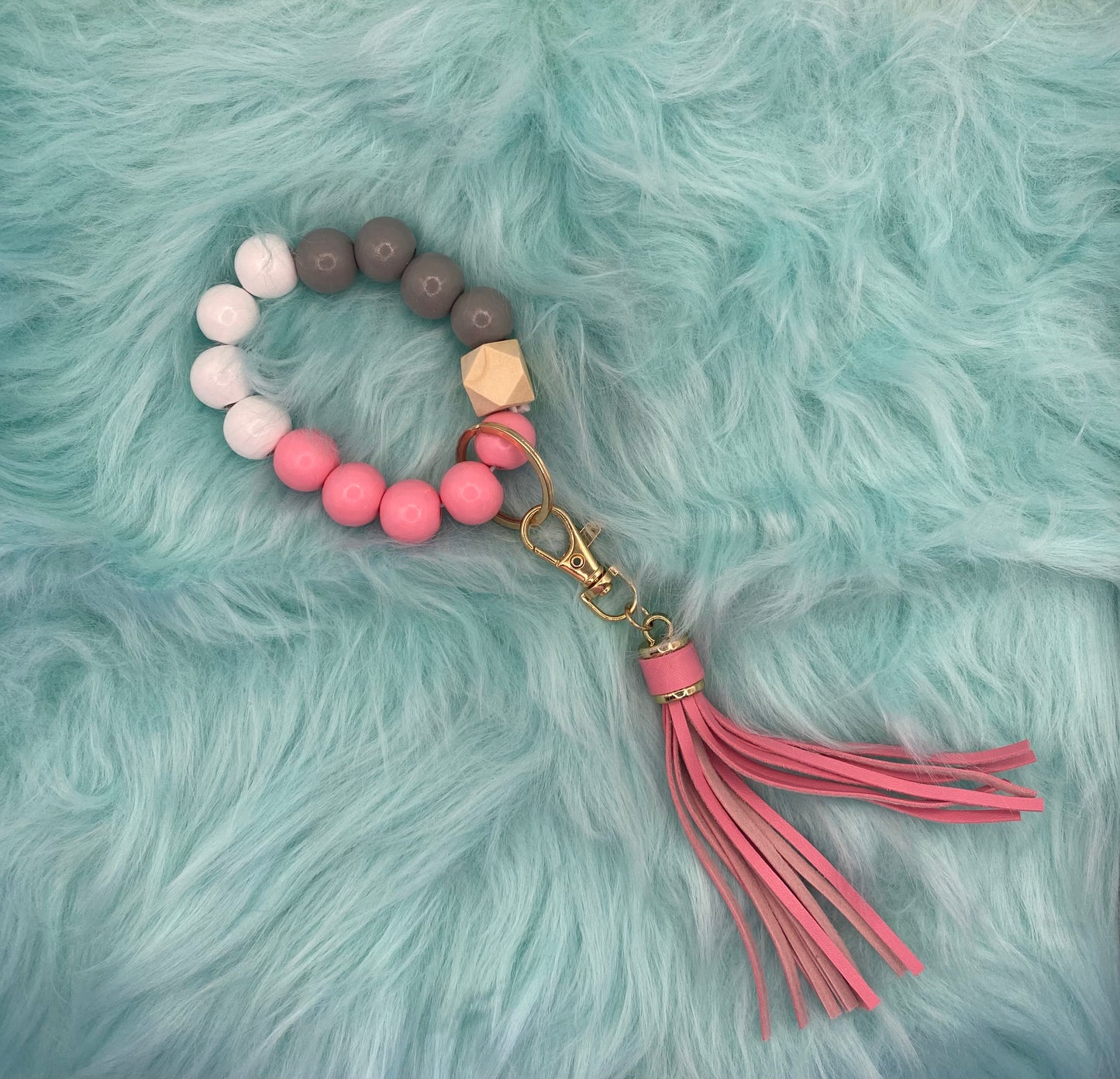 Silicone Beads Wrislet Keychain