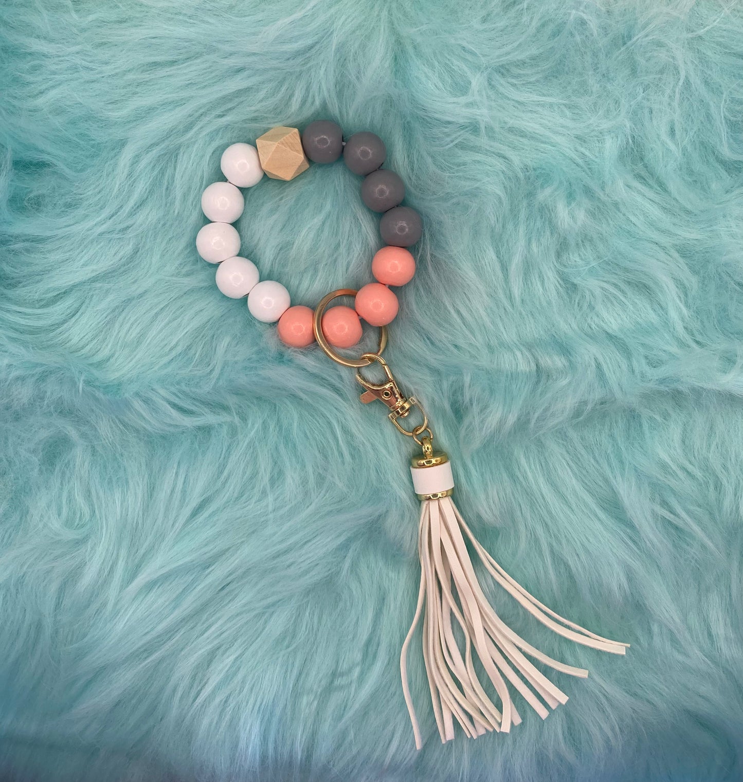 Silicone Beads Wrislet Keychain