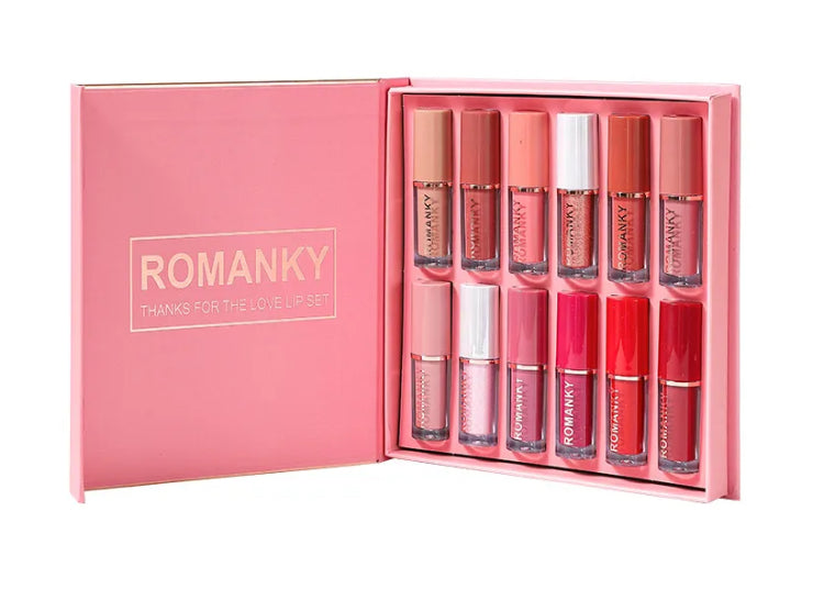ROMANKY 12 pcs Mini Lip Set