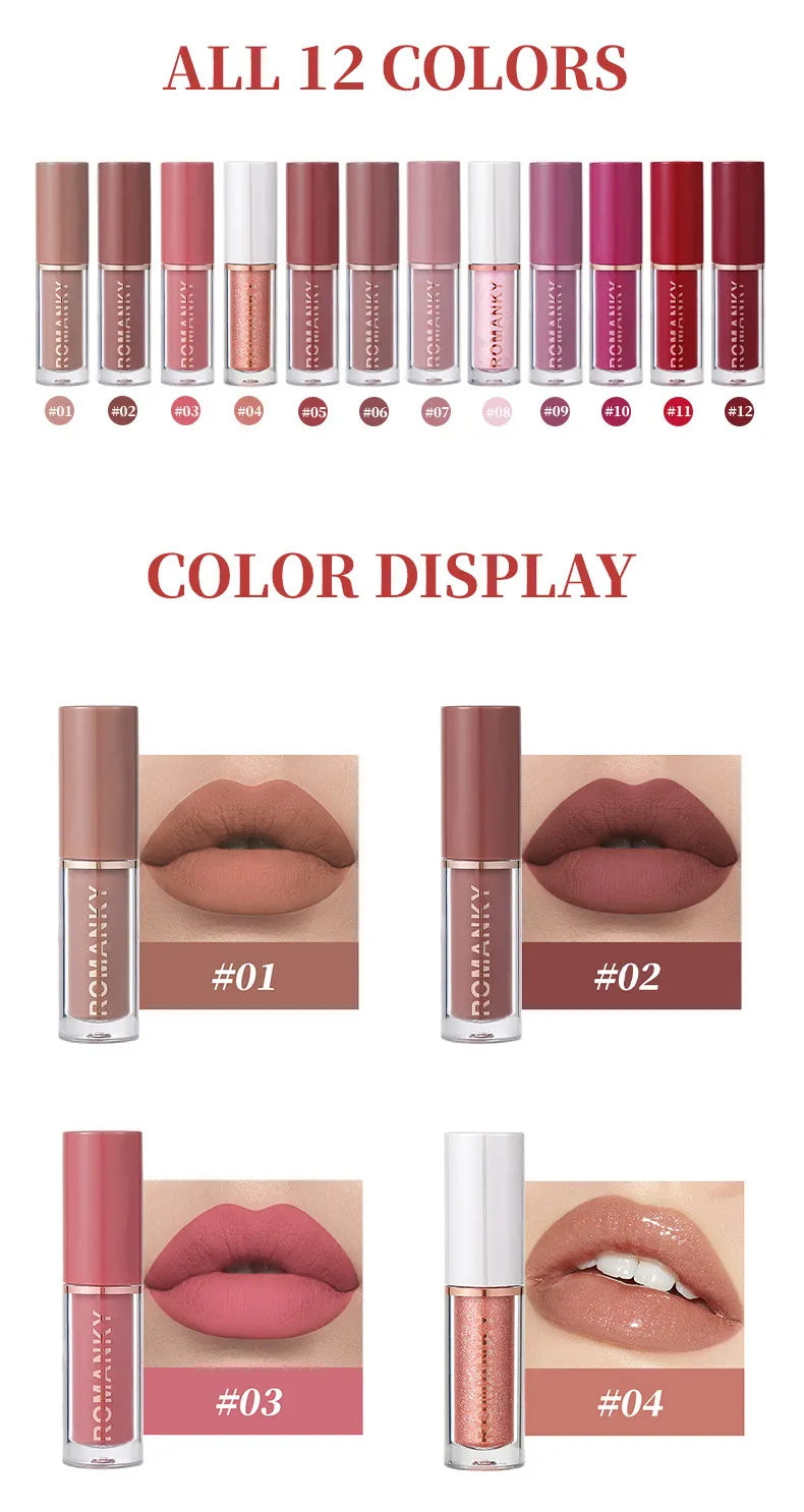 ROMANKY 12 pcs Mini Lip Set